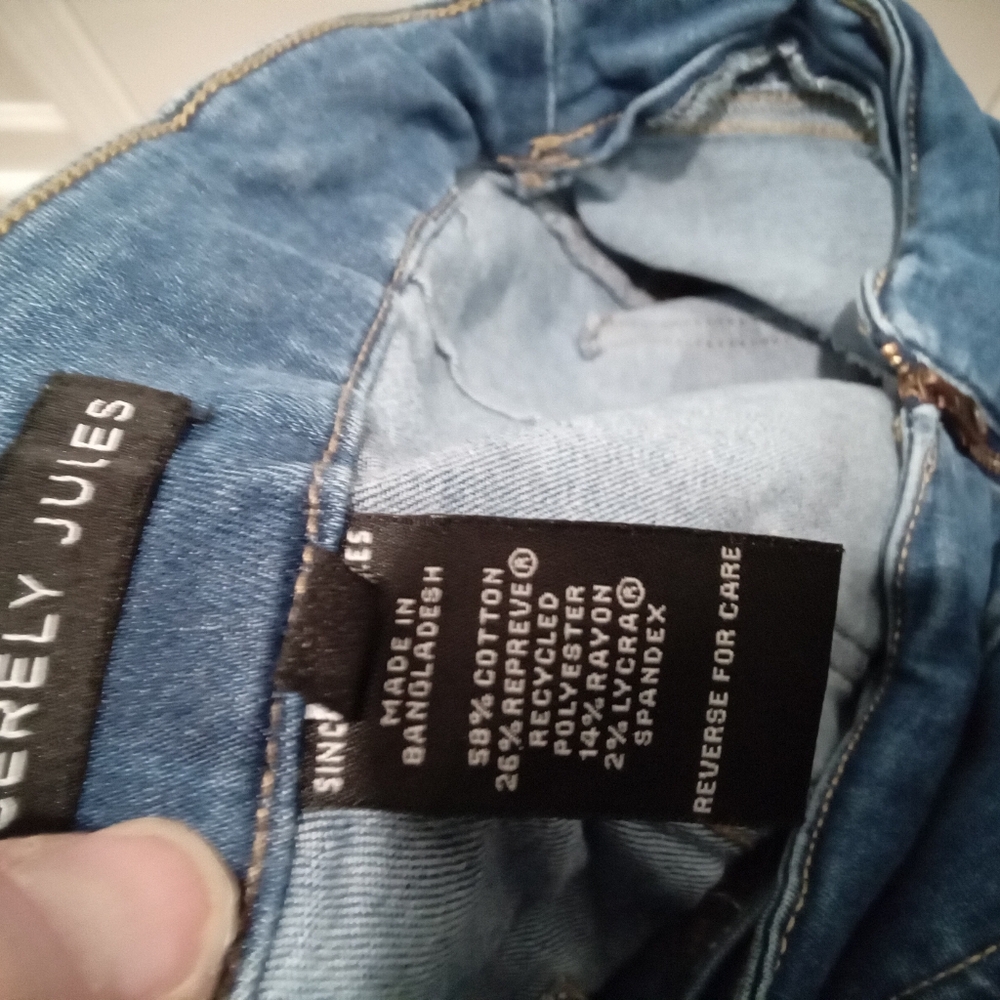 Sincerely Jules Retro V-Shaped Zippered Front Blue Jeans Juniors Size 9 - Picture 6 of 16